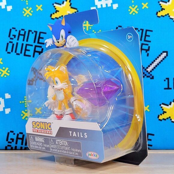 Jakks Pacific Sonic the Hedgehog 2.5" TAILS with Chaos Emerald Collectible - Picture 6 of 11